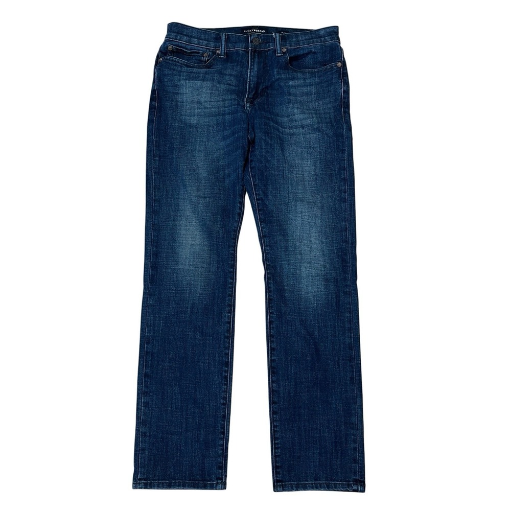 Lucky Brand 121‎ Slim Straight Jeans Mens 31x32 (32x32) Dark Wash Stretch Denim
